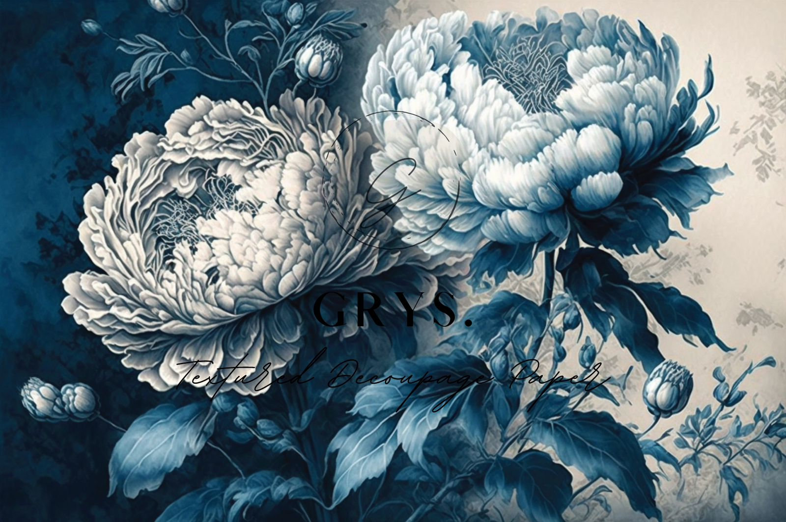 grystextureddecoupagepapertheblues