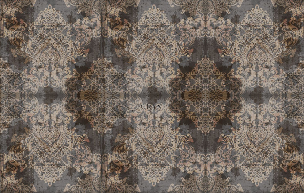 GRYS. Textured Decoupage Paper- Rusty Damask
