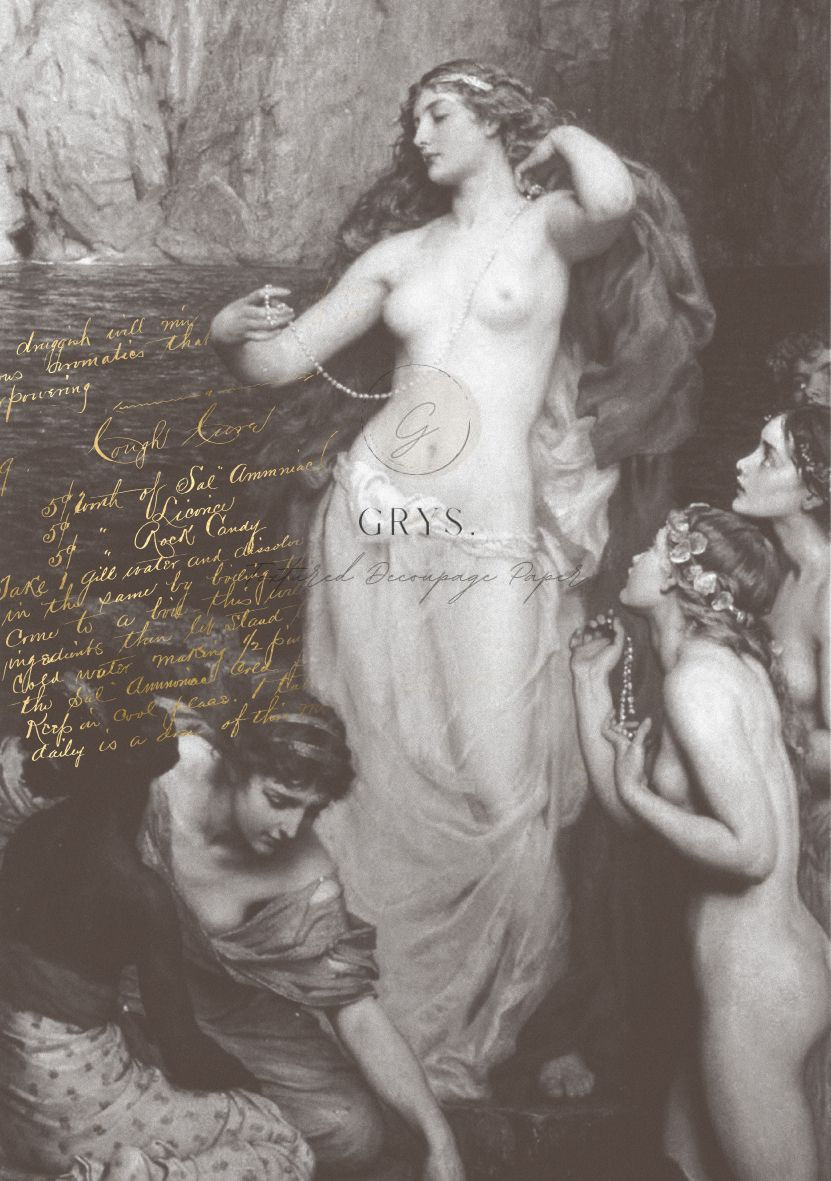 GRYS. Textured Decoupage Paper-Pearls of Aphrodite