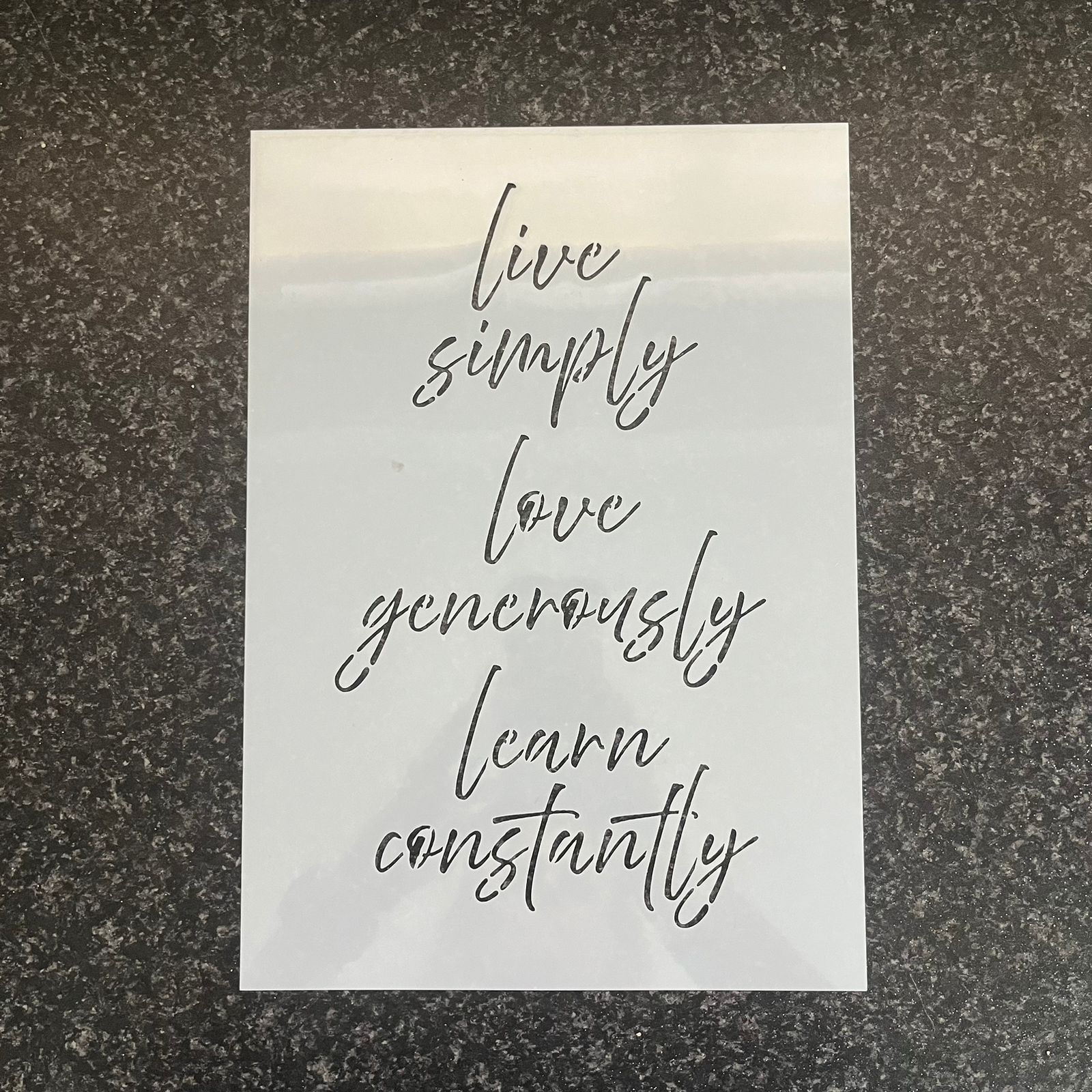 Live, Love, Learn Stencil - A4