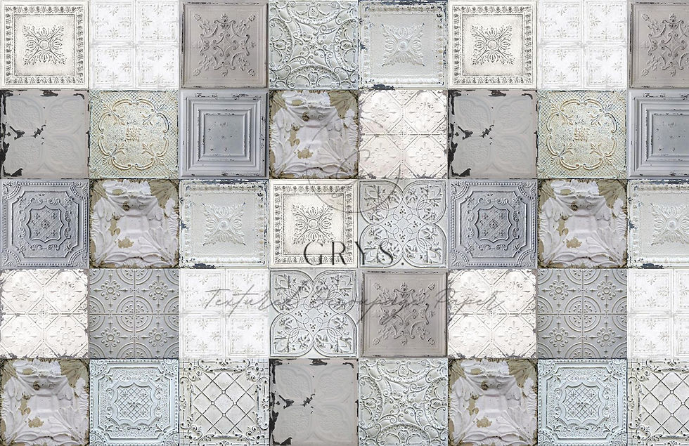 GRYS. Strukturiertes Decoupage-Papier - gepresste Decke