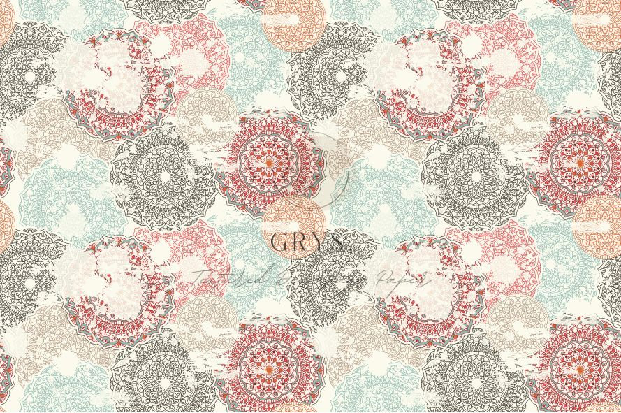 grystextureddecoupagepapermandalas
