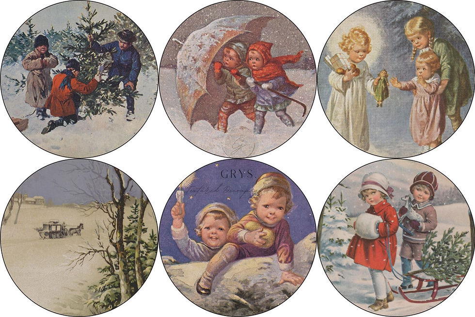GRYS. Textured Decoupage Paper-Christmas Ornaments 2