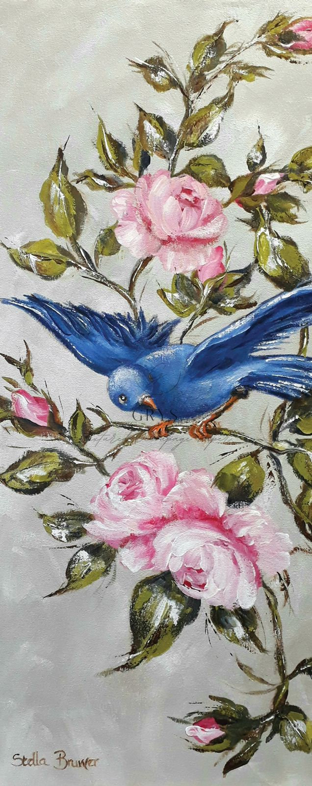 grystextureddecoupagepaperstellacolabbluebirddoor