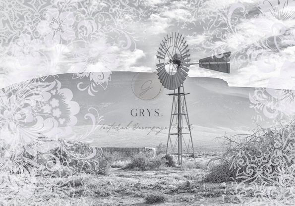 GRYS. Strukturiertes Decoupage-Papier - Windmühle