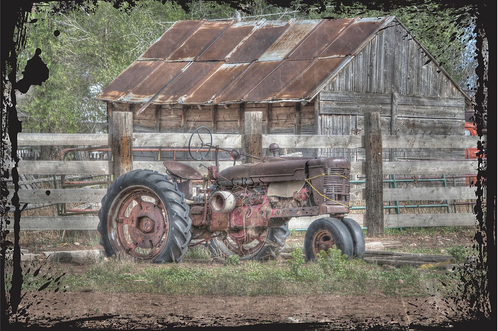 GRYS. Textured Decoupage Paper- Tractor