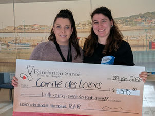 La Fondation Santé Côte-de-Gaspé remet 1 575 $ pour le Comité des Loisirs de la MDA-MA à Rivière-au-Renard