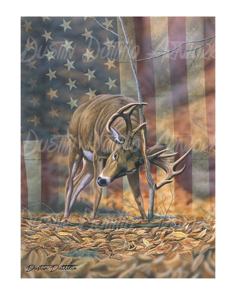 Buck With Flag