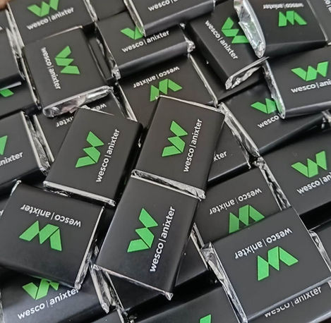 
Mini tableta de chocolate lisa con envoltura impresa full color con tu logo
