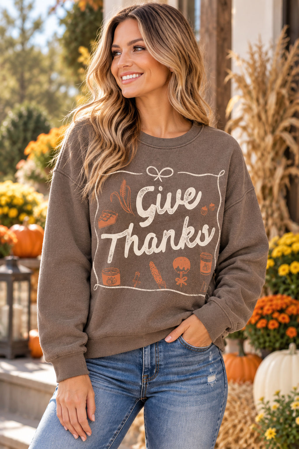 Give Thanks Vintage Sweatshirt 342