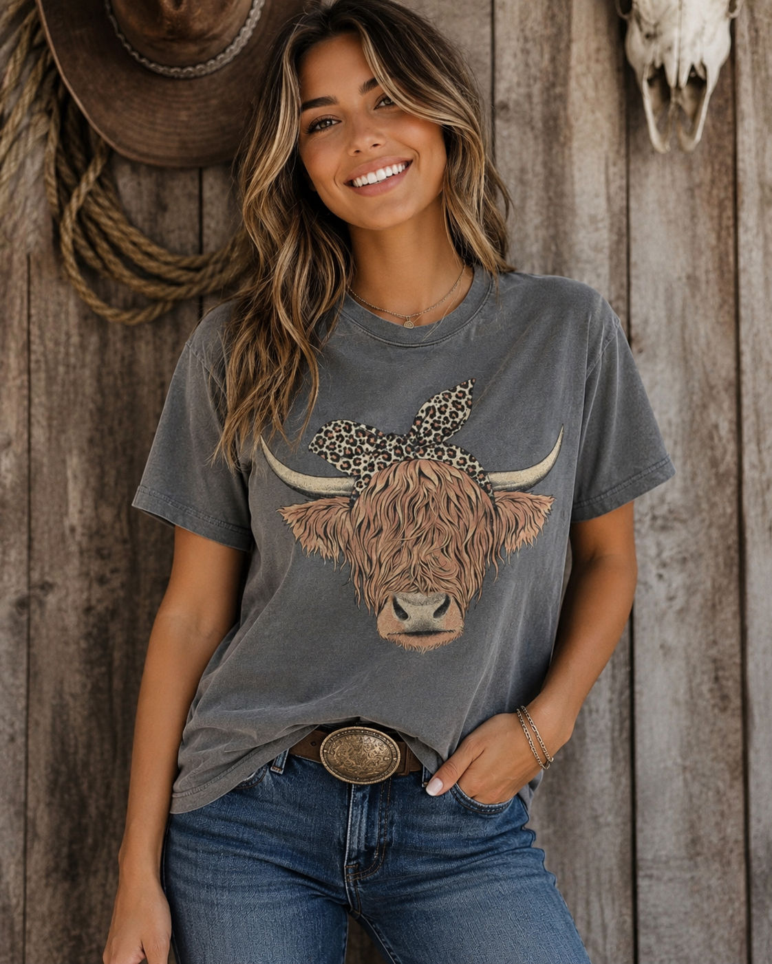 Highland Cow Graphic Tee 282