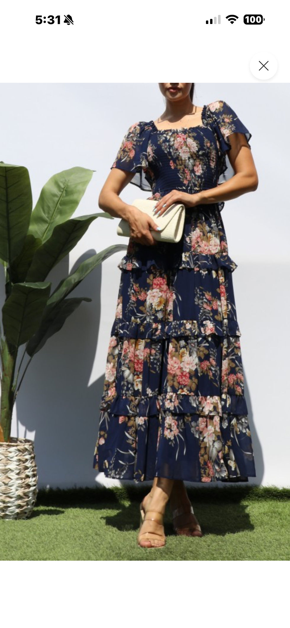 navy blue floral midi dress The Genevieve Navy Blue Floral Jacquard Midi Dress - All Dresses main image 0