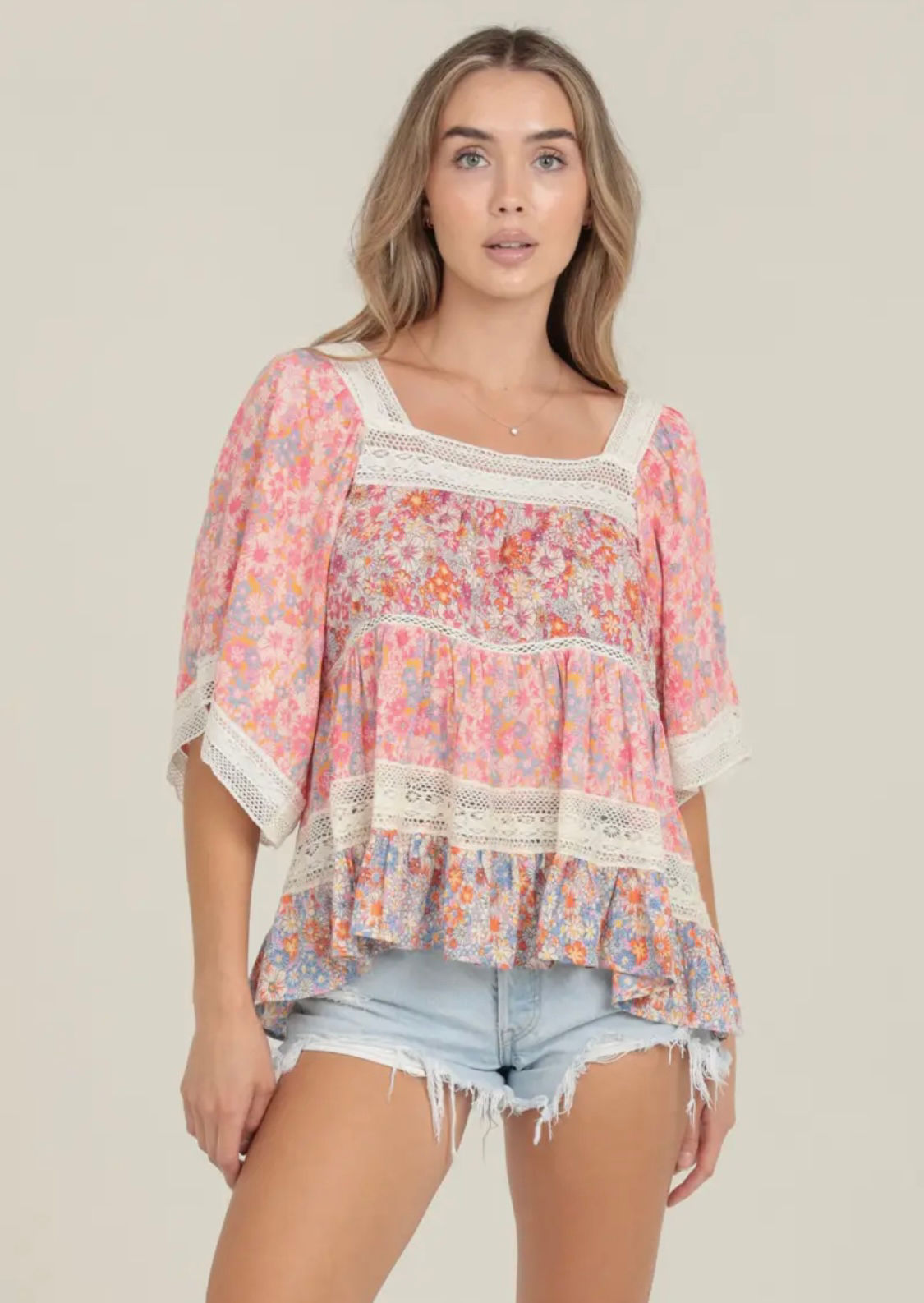 Ingrid Mixed Floral Top 150