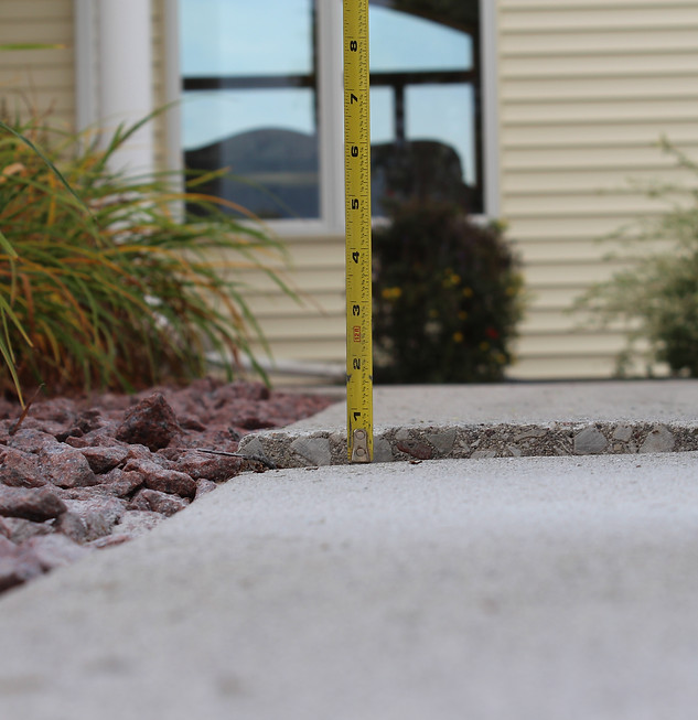 Sunken Concrete Patio before Polyurethane Foam Lifting