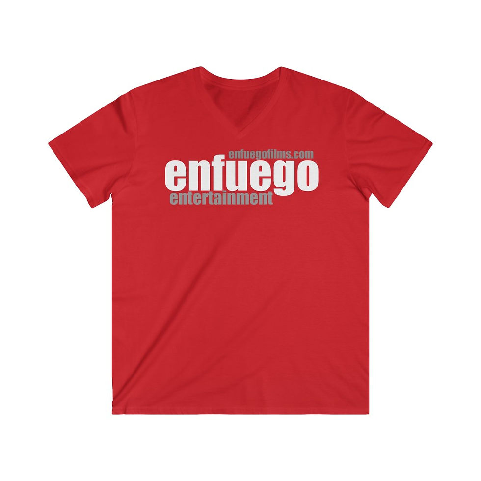 Thumbnail: Men's Fitted V-Neck Short Sleeve Tee (White and Gray)
