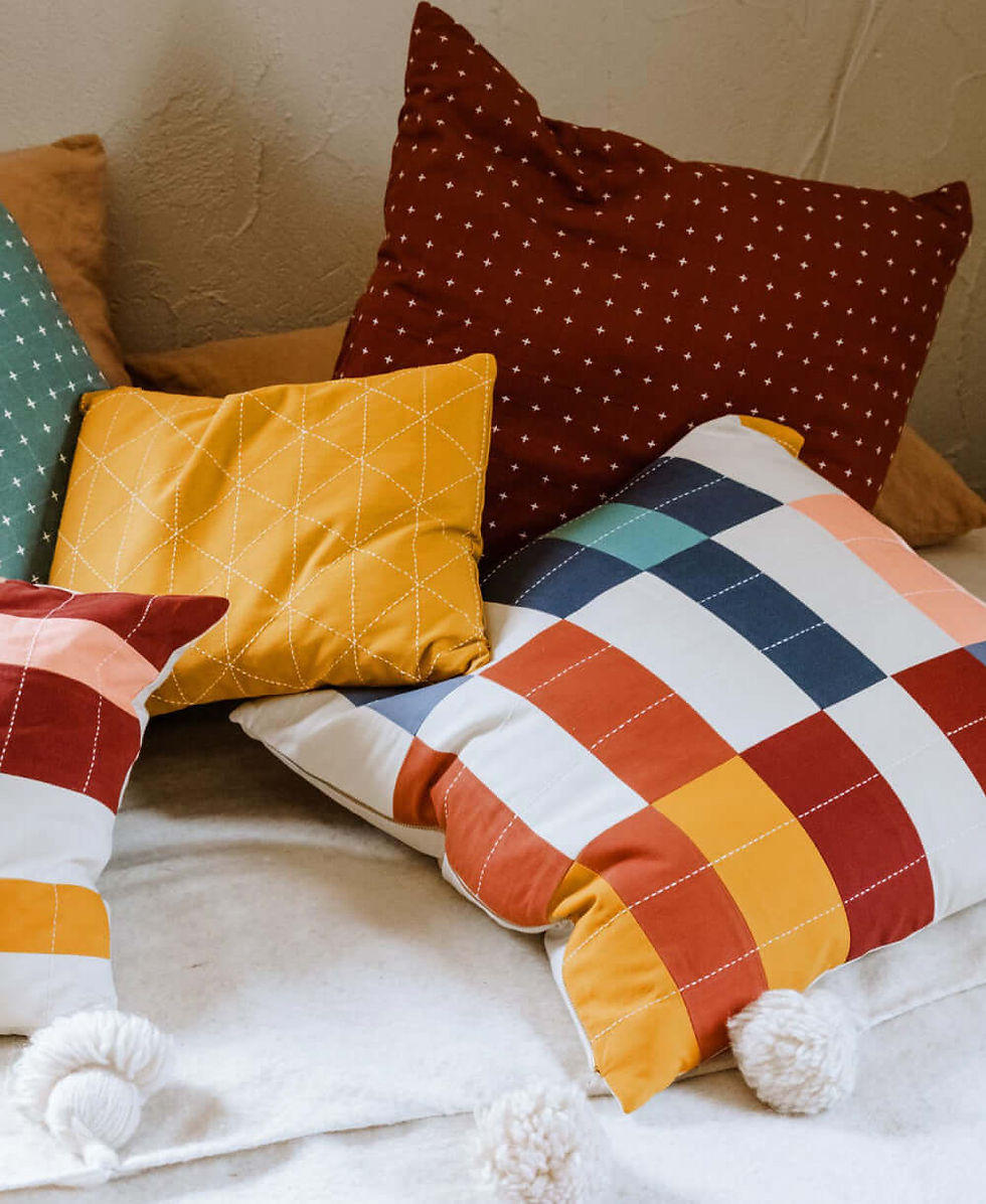 Thumbnail: Multi Check Throw Pillow
