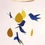 Miniature : Mobile bébé 5 Oiseaux bleu marine Gouttes or sur cercle en bois 20x50cm