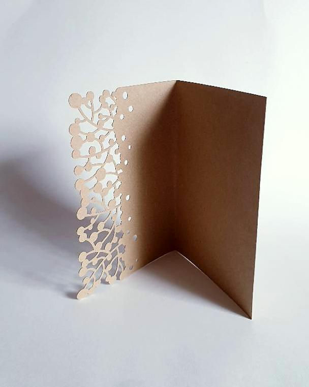 Miniature : Carte de correspondance en dentelle de papier cartonné recyclé