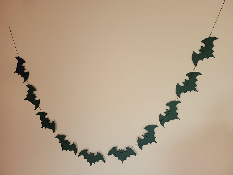 Bannière Halloween chauve-souris découpées main, déco murale gothique pour fête Halloween