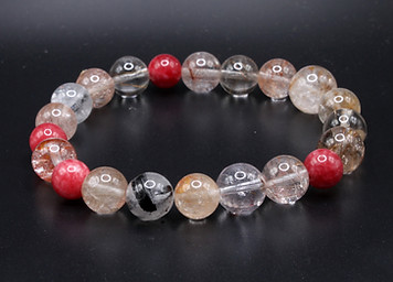 AVATAR MALAS | LUXURY JEWELLERY SEMI-PRECIOUS GEMSTONE BRACELETS RED PHANTOM QUARTZ STRAWBERRY QUARTZ RED RUTILE QUARTZ BLACK RUTILATED QUARTZ