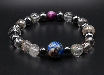 AVATAR MALAS | LUXURY JEWELLERY SEMI-PRECIOUS GEMSTONE BRACELETS K2 HEMATITE DIAMOND QUARTZ RED RITULATED QUARTZ CHAROITE