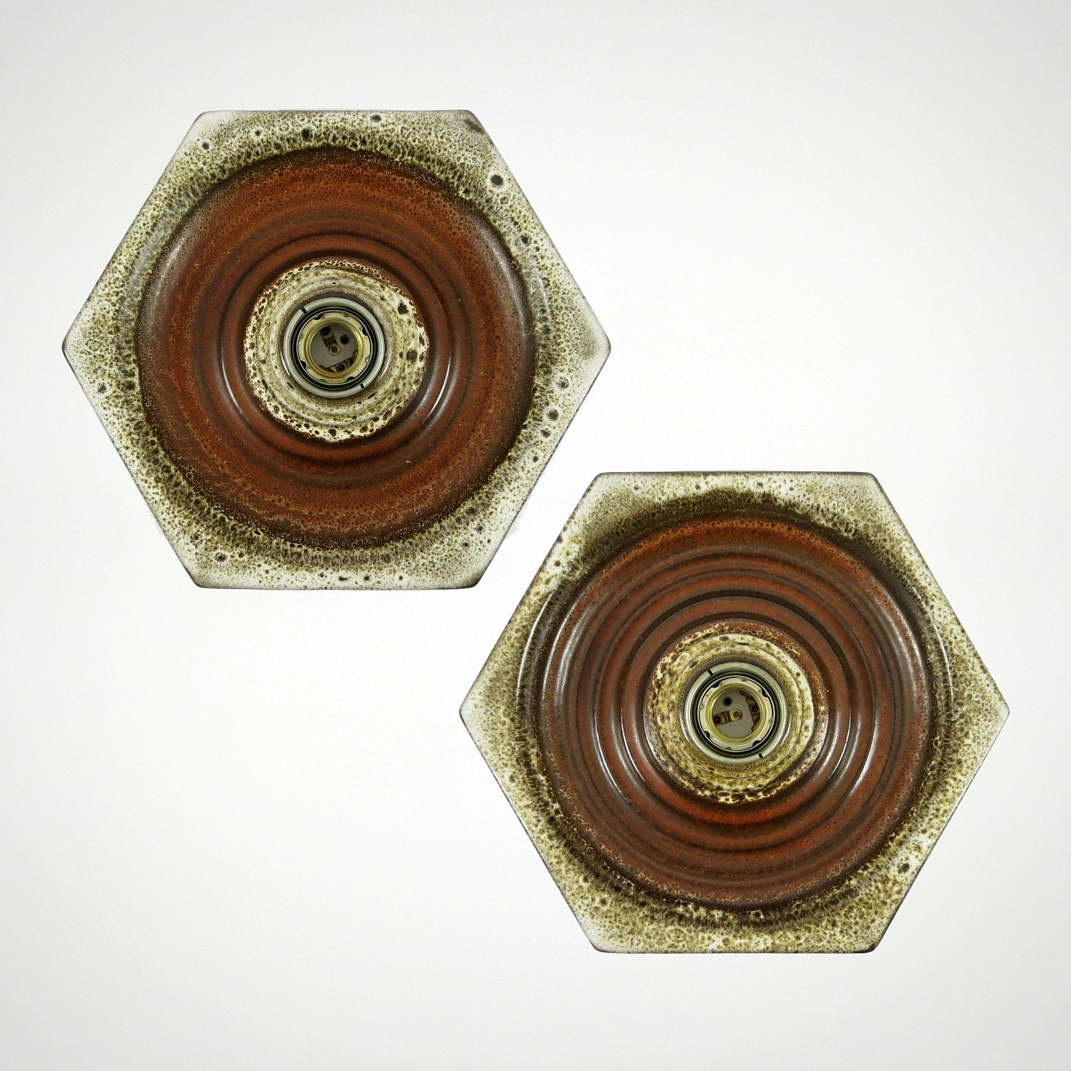 Set of 2 German ceramic wall lamps