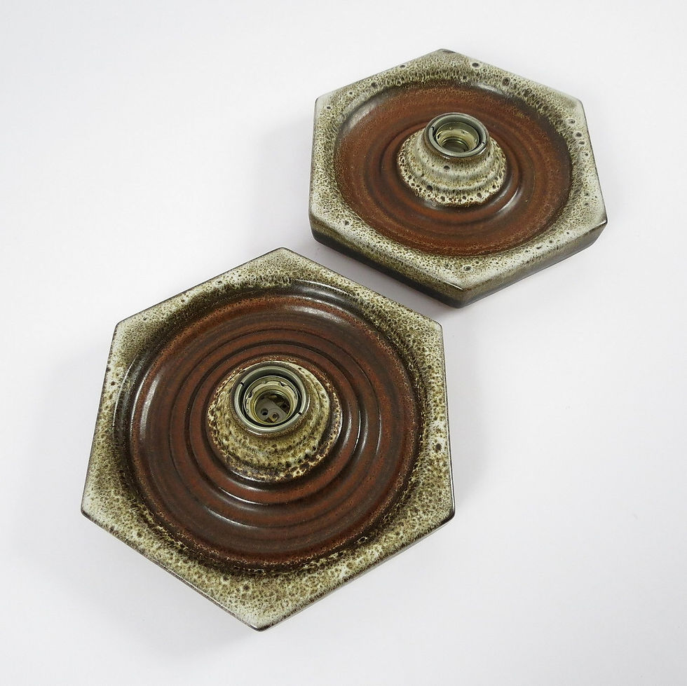 Thumbnail: Set of 2 German ceramic wall lamps