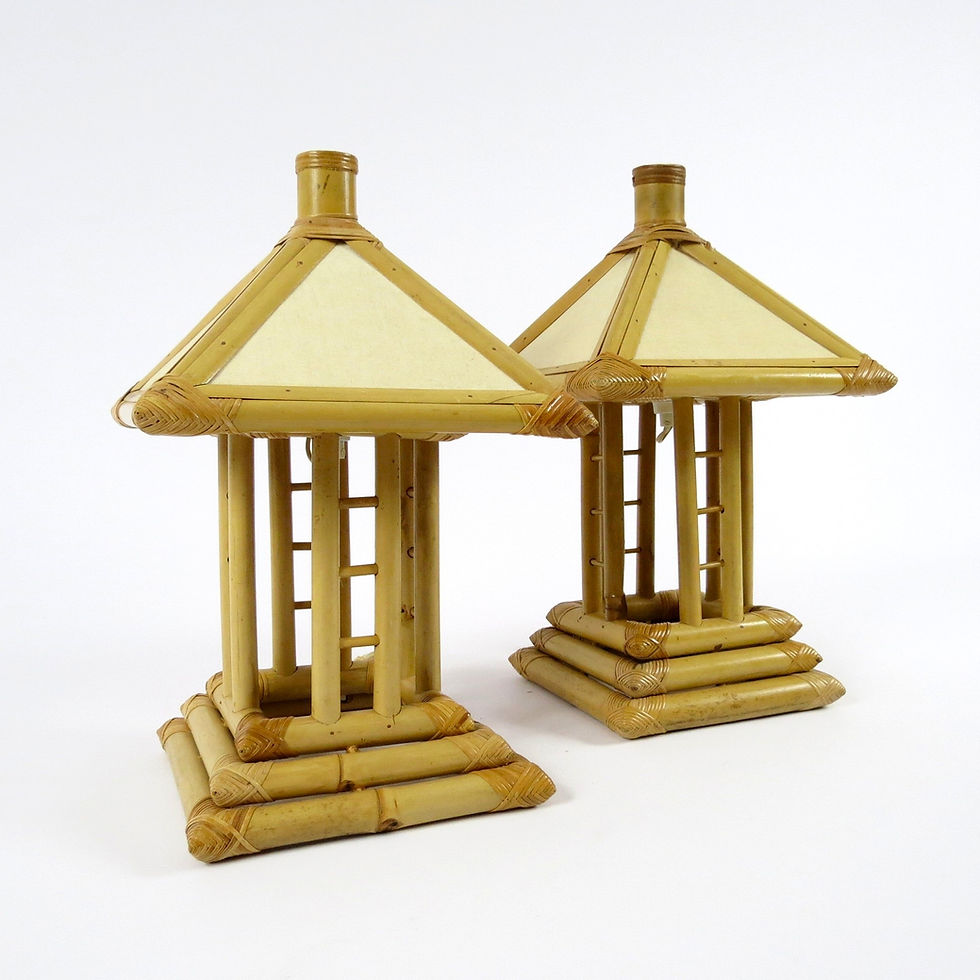 Miniatura: Set of 2 bamboo table lamps