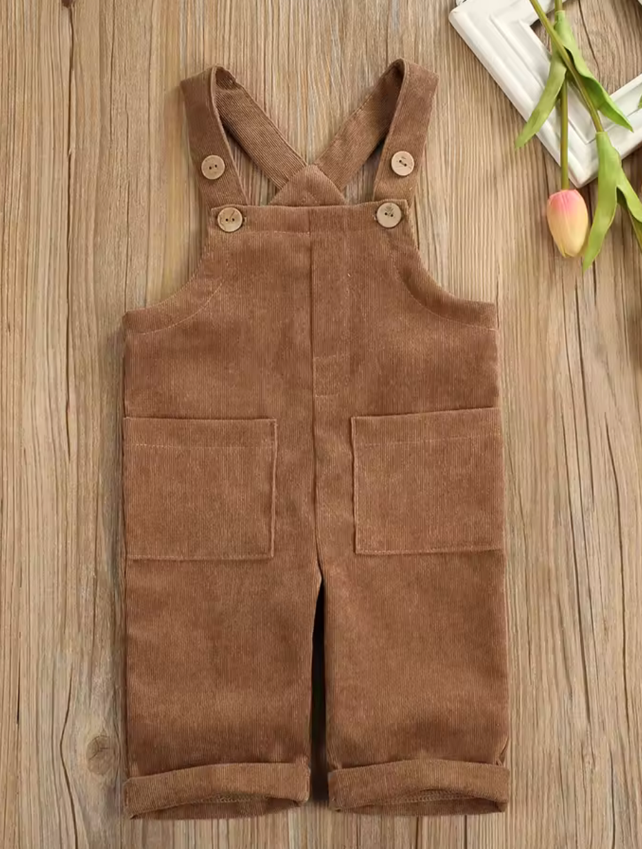 2T brown Cord Overalls