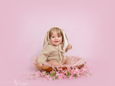 Fort Walton Beach Photographer 6 moth girl in bunny suit