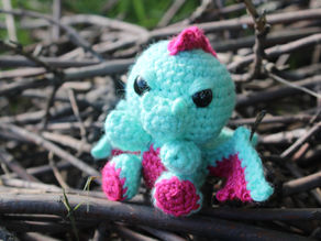 Teal and Pink Pocket Dragon