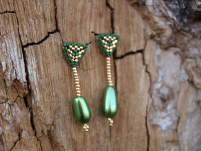 Green Drop Earrings