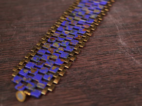 Blue and Copper Tila Bracelet