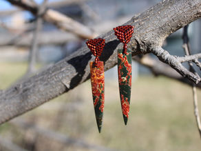 Red Red Creek Jasper Spike Earrings