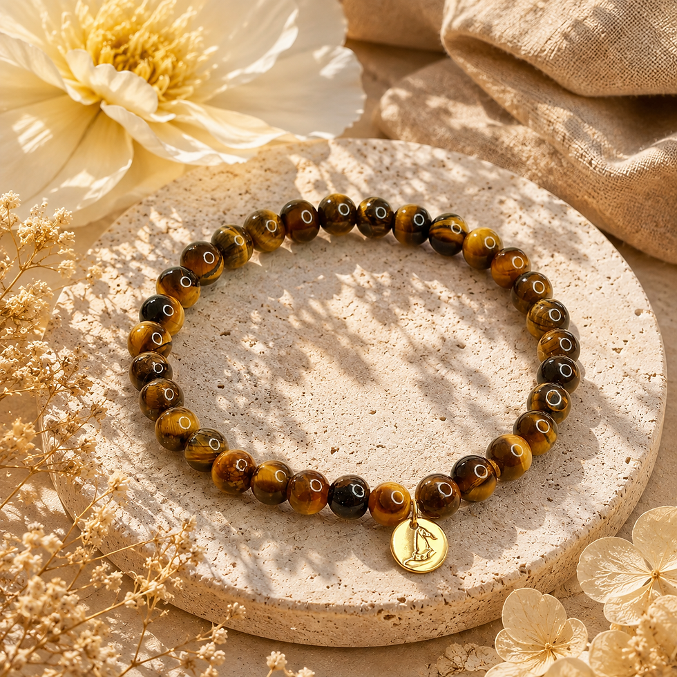 Bracelet œil de tigre naturel SOLVAN - bracelet artisanal MTL