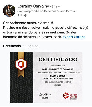Depoimento de aluno formado