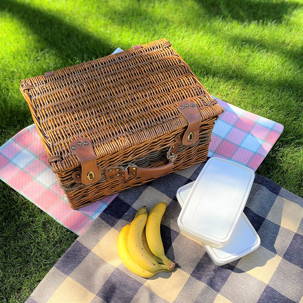 Thumbnail: Tablecloth/picnic blanket - Plaid pink fabric