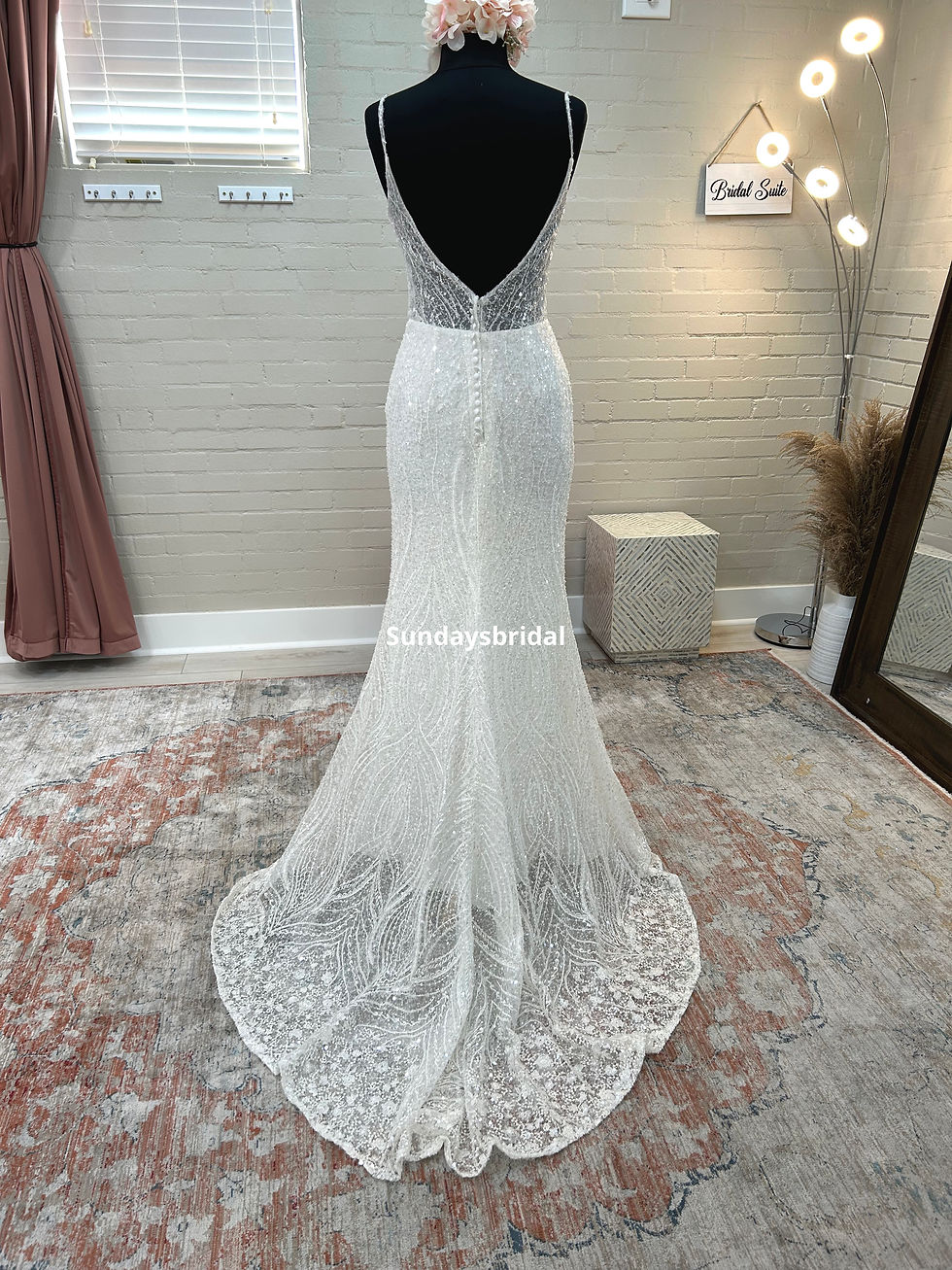 Thumbnail: 4821, SundaysBridal ANLA082B Size 8 Ivory
