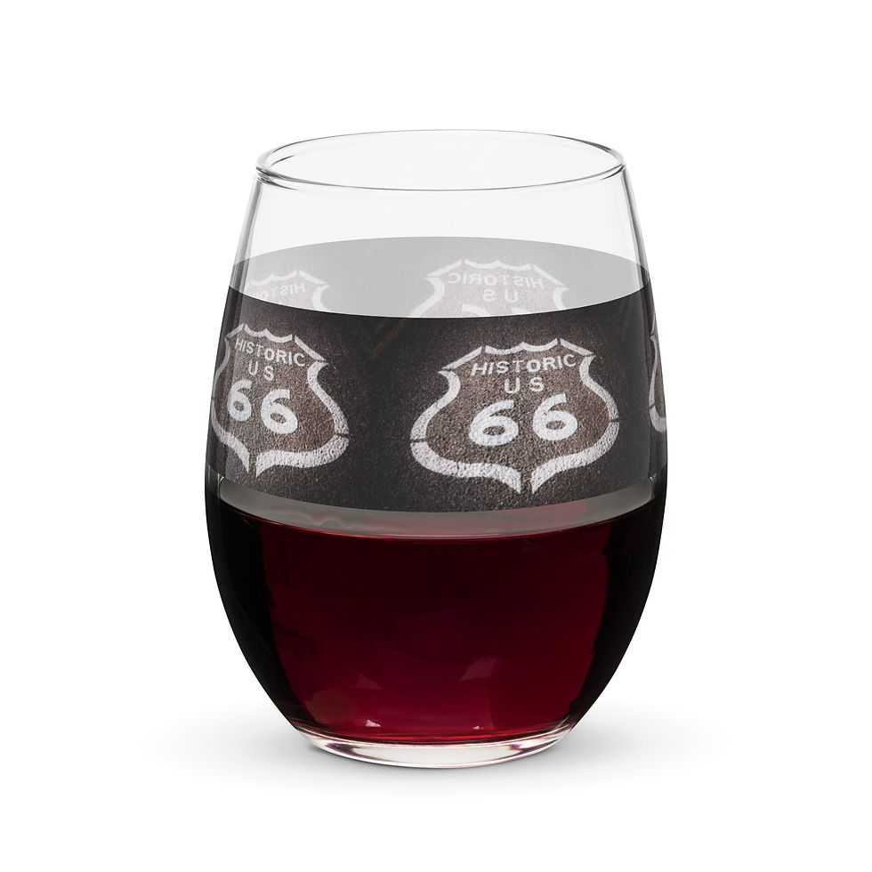 Thumbnail: Stemless wine glass Route 66 road