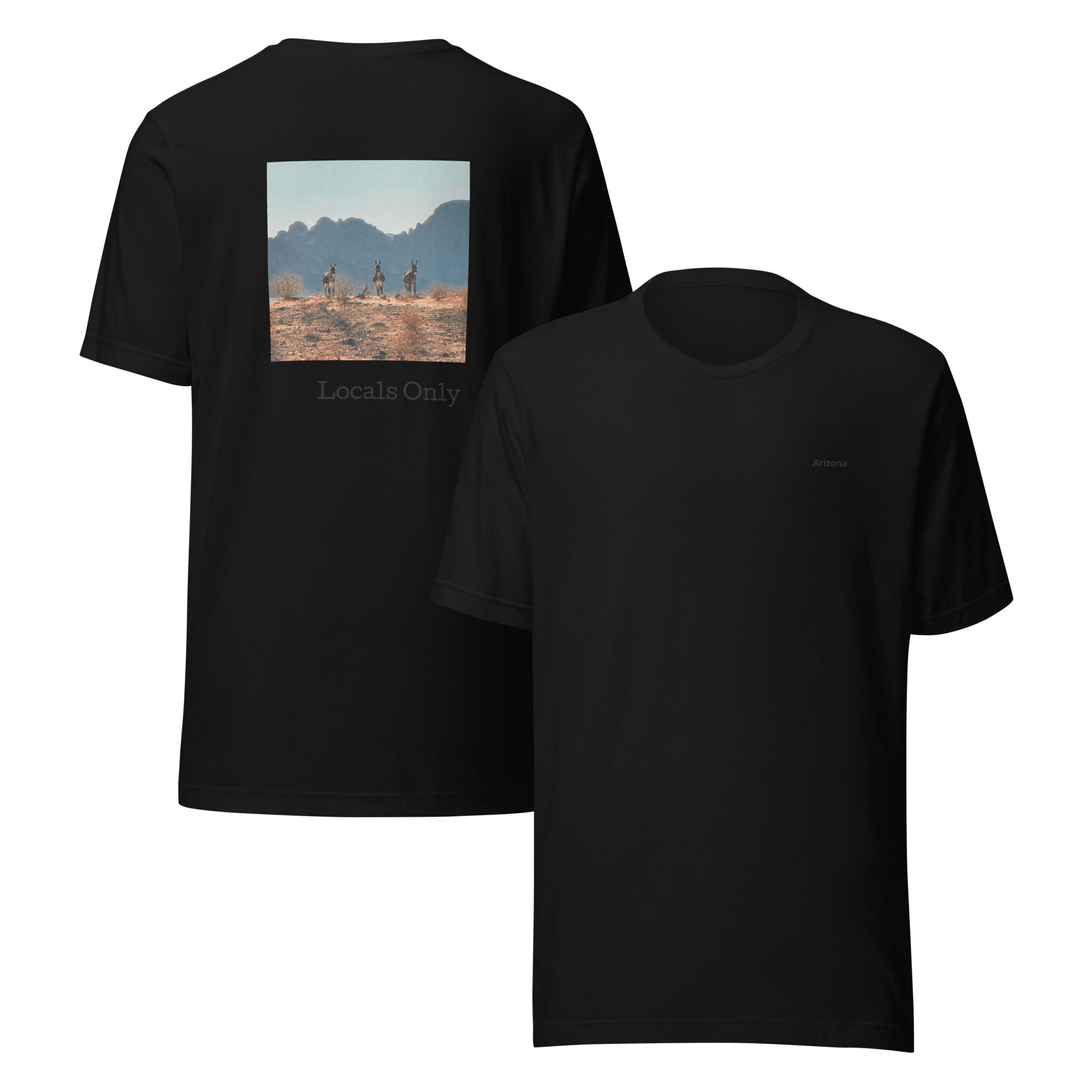 Unisex t-shirt Locals Only Arizona wild donkeys