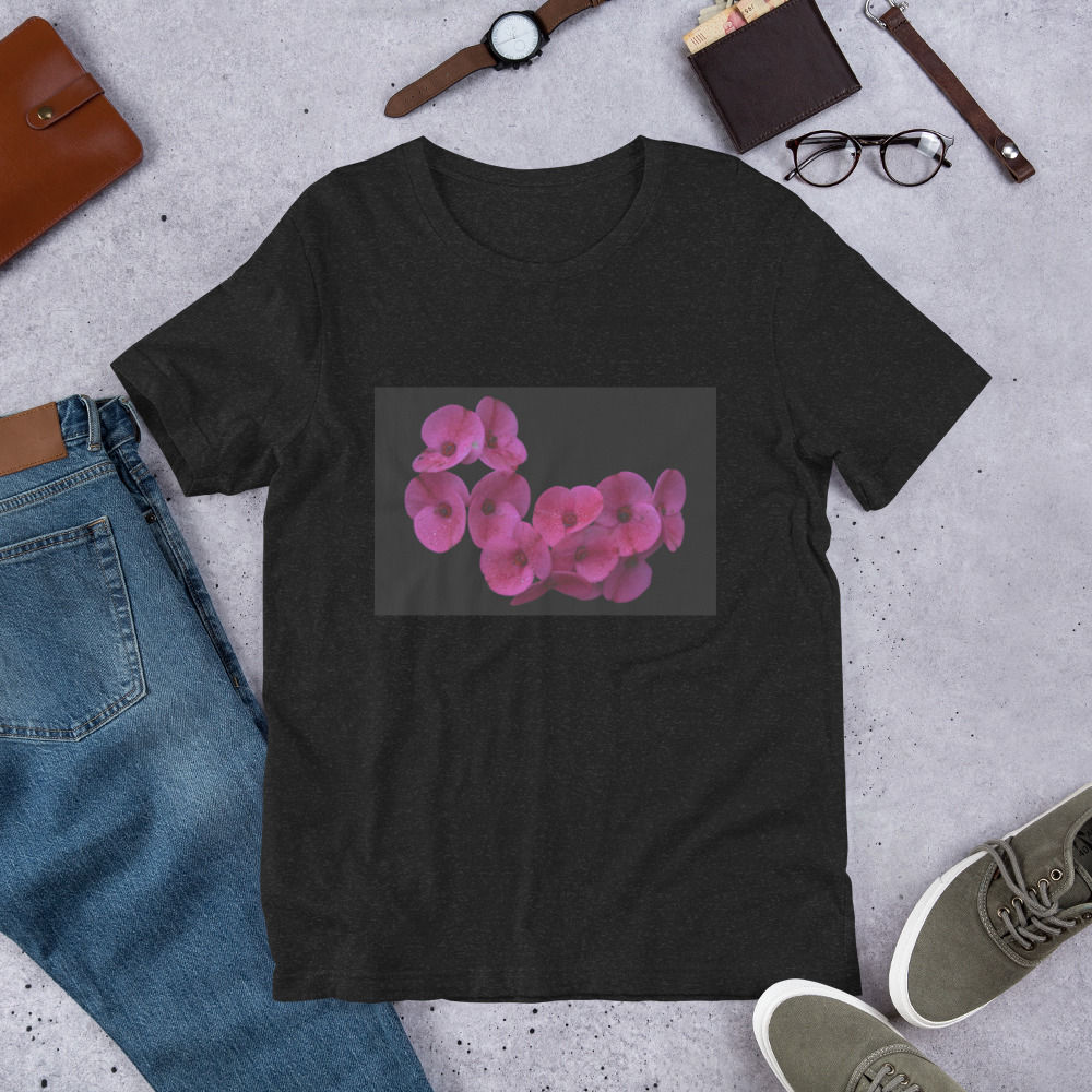 Unisex t-shirt Magenta flower with blacked out background