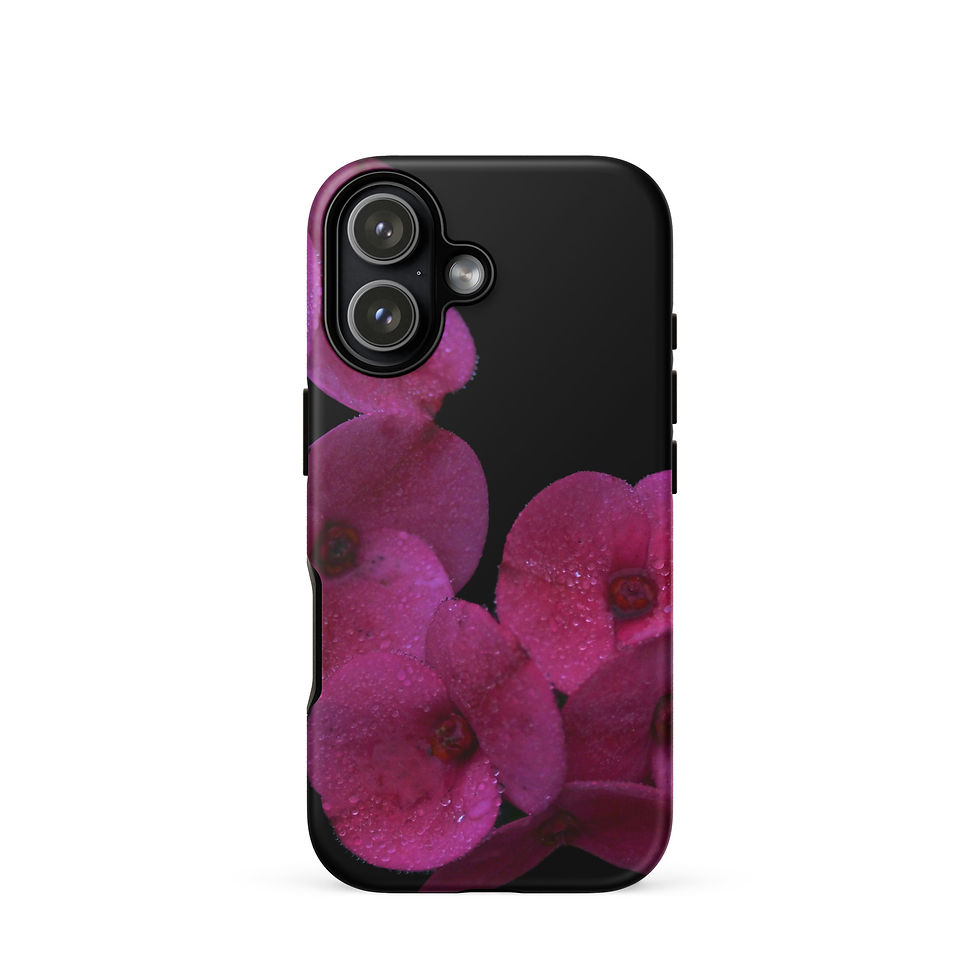 Thumbnail: Tough Case for iPhone®  Magenta flower with blacked out background