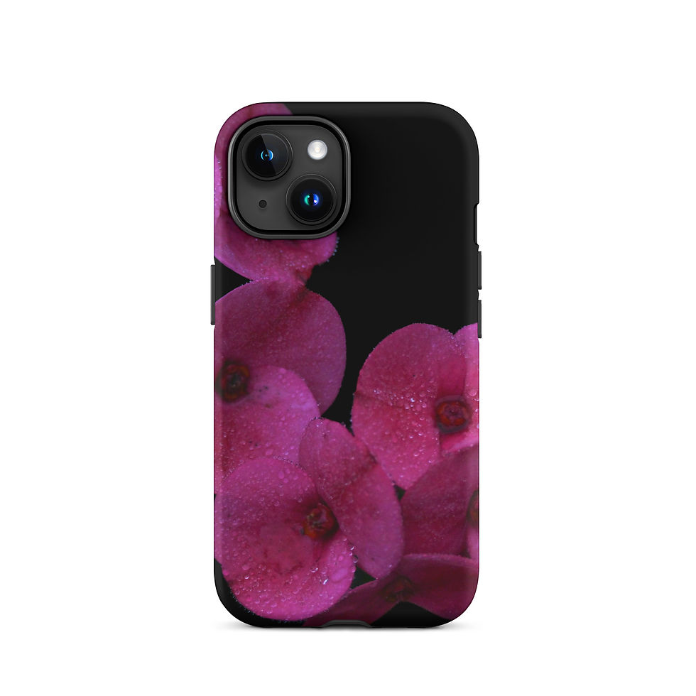 Thumbnail: Tough Case for iPhone®  Magenta flower with blacked out background