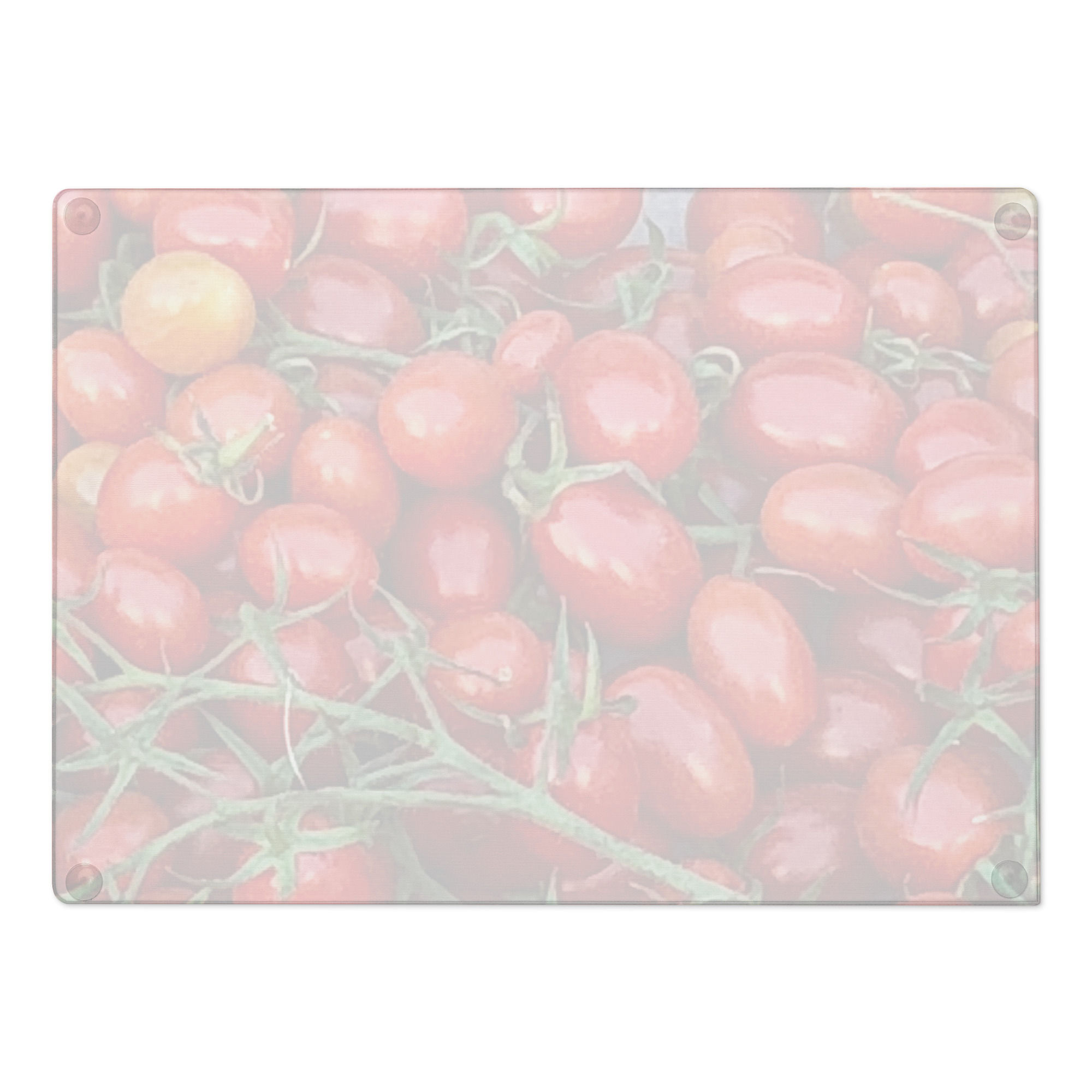 Glass cutting board Bright red tomatoes from Italy