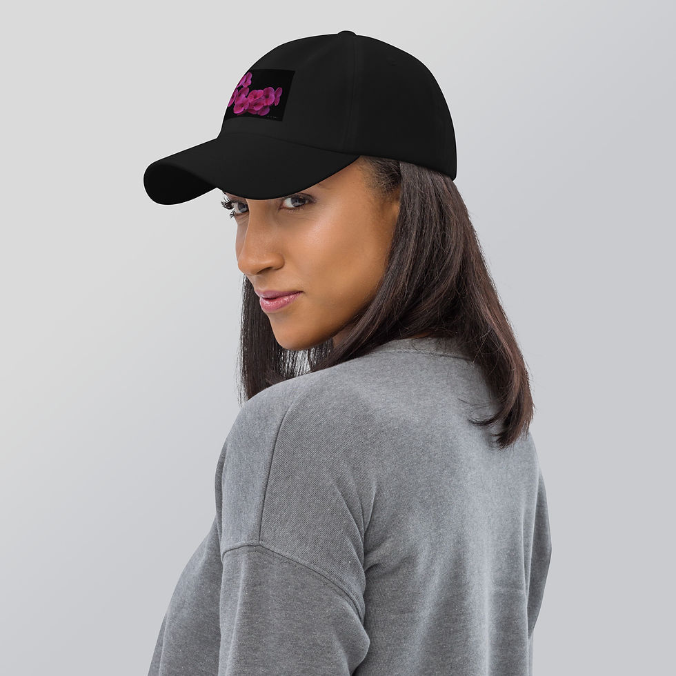Thumbnail: Dad hat  Magenta flower with blacked out background