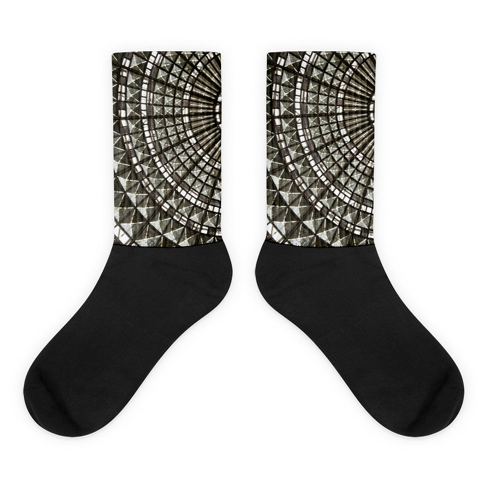 Socks B&W abstract roof of Union Station LA