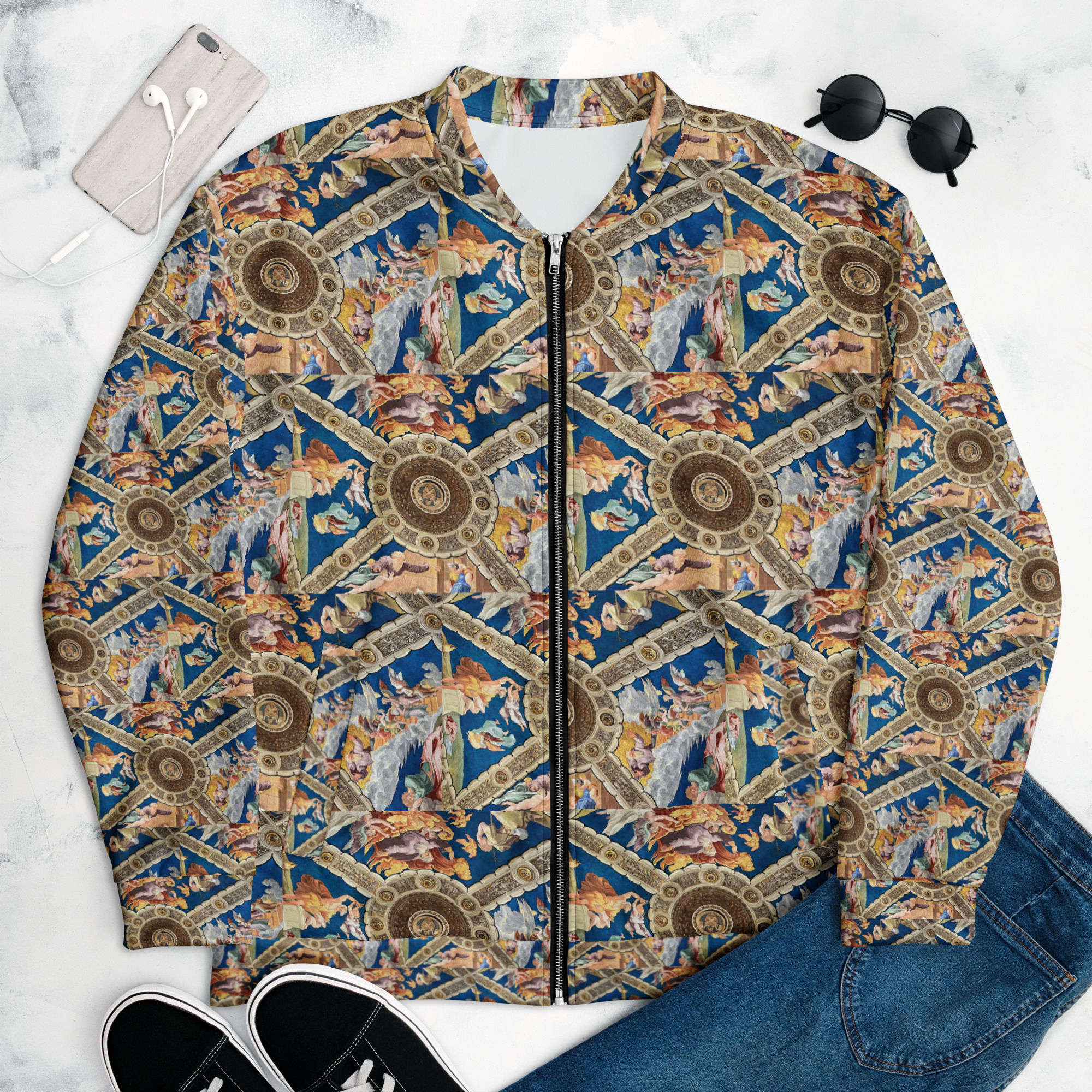Unisex Bomber Jacket Vatican ceiling pattern