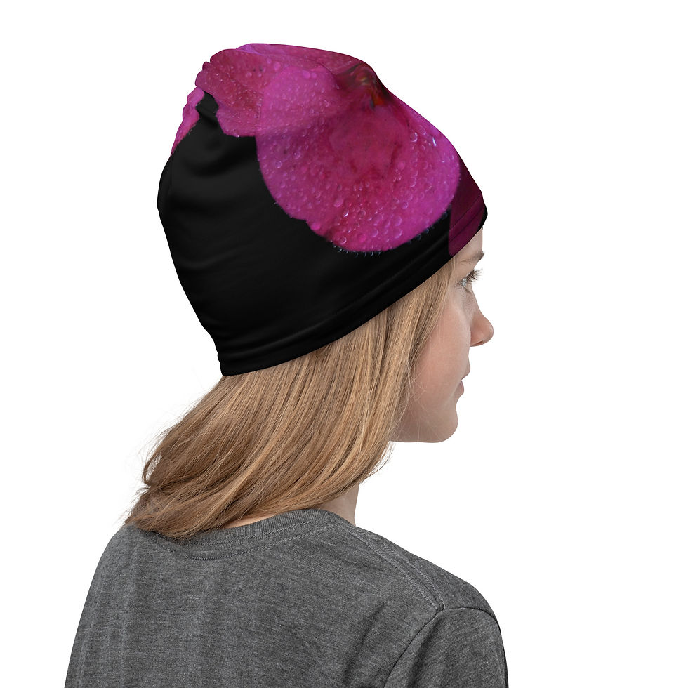 Thumbnail: Neck Gaiter  Magenta flower with blacked out background