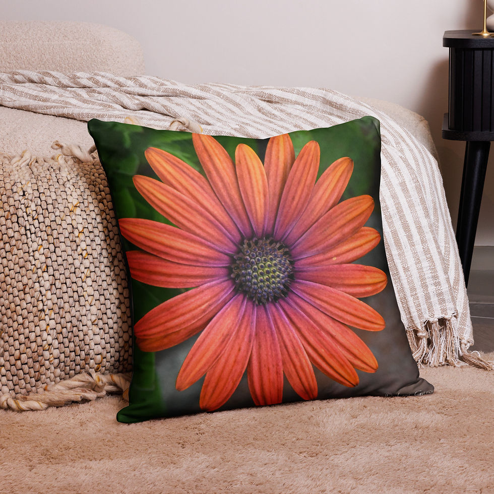 Basic Pillow with an orange flower