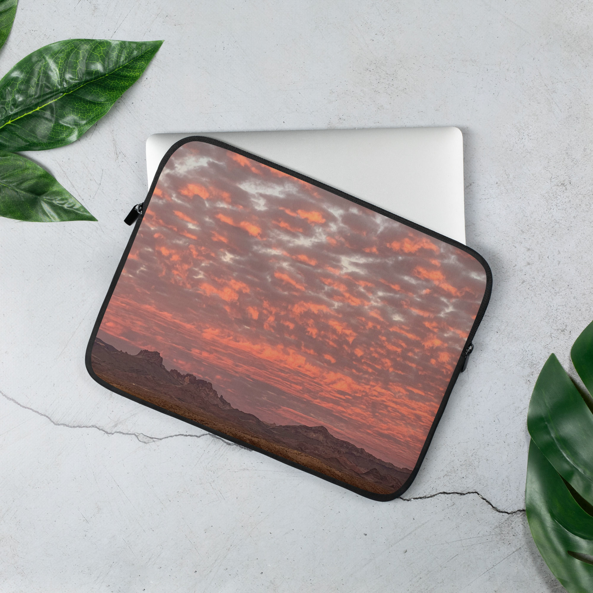 Laptop Sleeve Sunrise over Indian Head Mountain Bullhead City, AZ